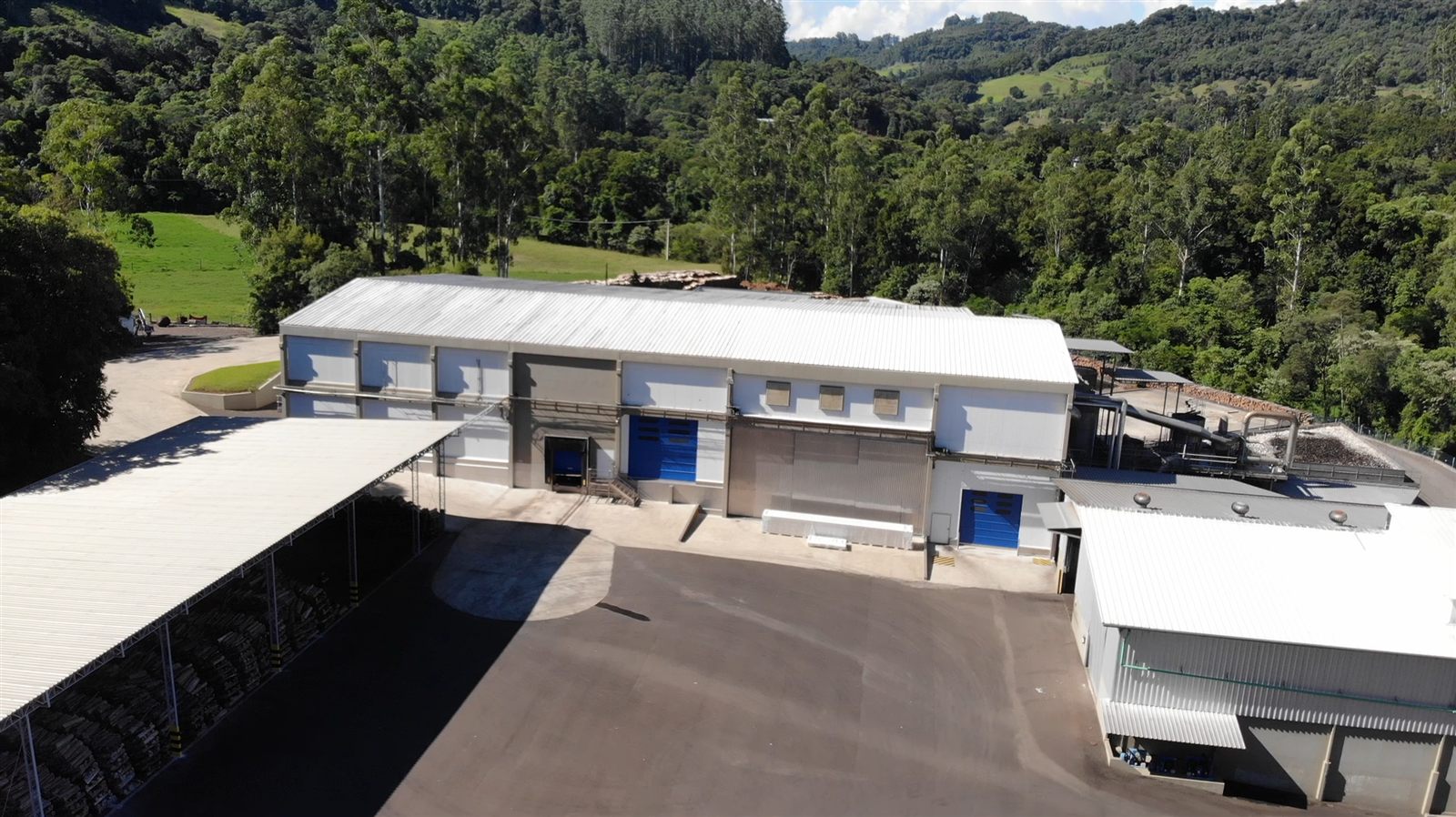 Vista aérea da unidade Três Fronteiras em Seara, SC